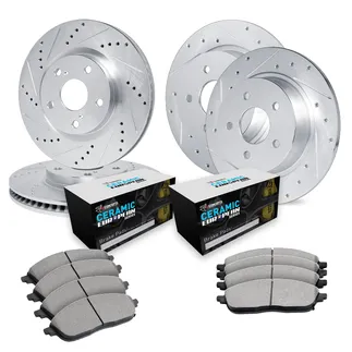 R1 Concepts WGTN2-74009 Brake Rotors - D/S - Silver W/ Euro Ceramic Pads